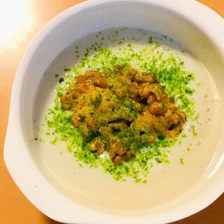 今日の納豆●ジャガイモ＆豆乳のビシソワーズ風スープ